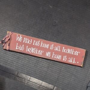 Decorative Brown Wooden Sign with Quote